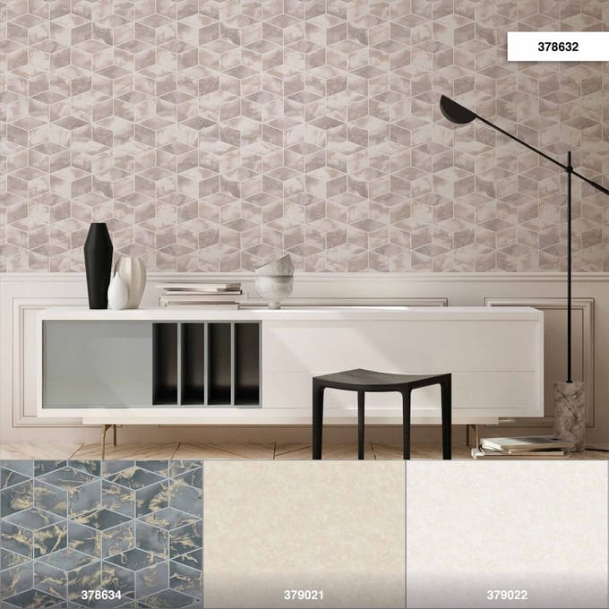 GRAFISCH 3D BEHANG | Modern - roze wit glanzend - A.S. Création Metropolitan Stories 2