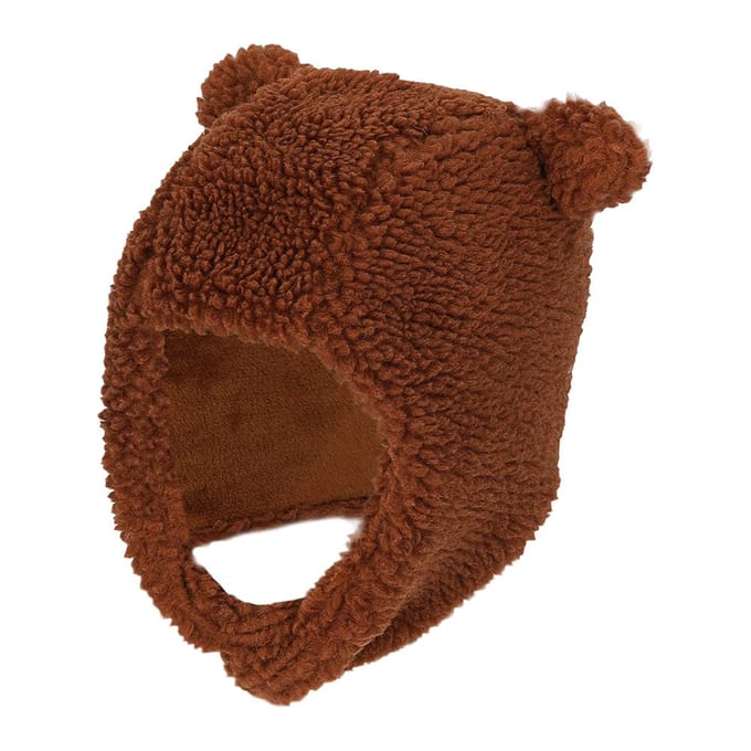 Sarlini - Baby muts winter - Teddy Wol - 0/6 M - Midden Bruin