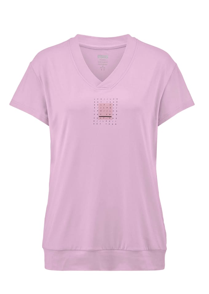 Functioneel shirt met V-hals - rosé - Gr. 46 van Goldner Fashion