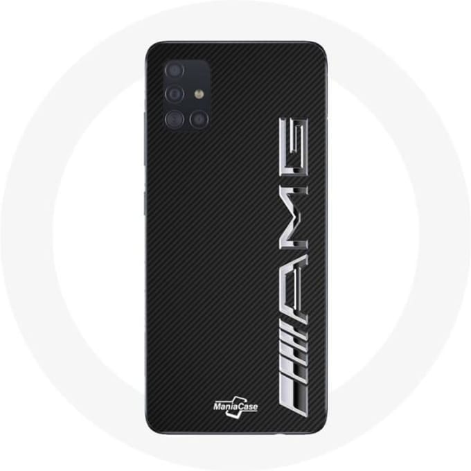 Samsung Galaxy A51 Amg-logo carbontextuurhoes zwart