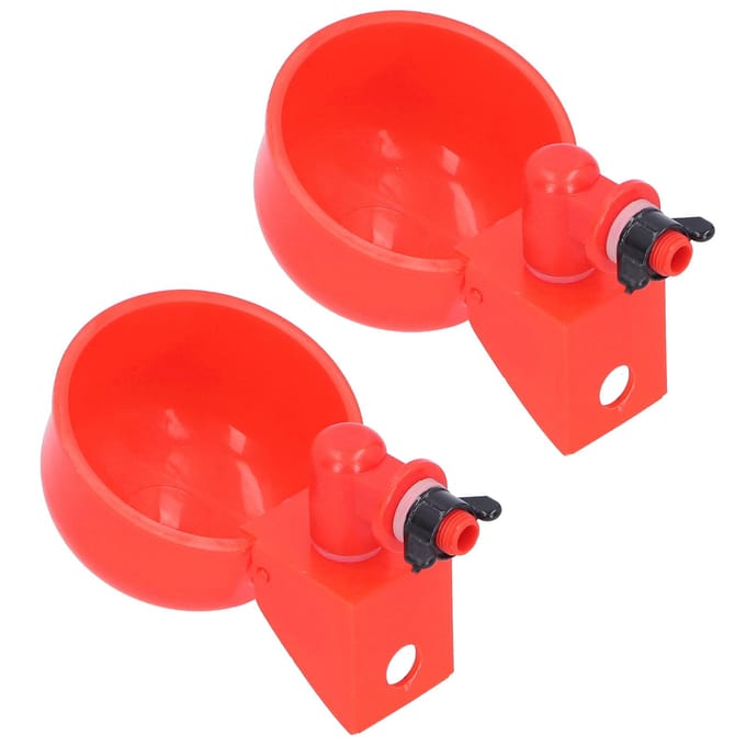 2 stuks Automatische Kippenwaterbak Rode Plastic Drinkbak voor Pluimvee Duif Vogel red