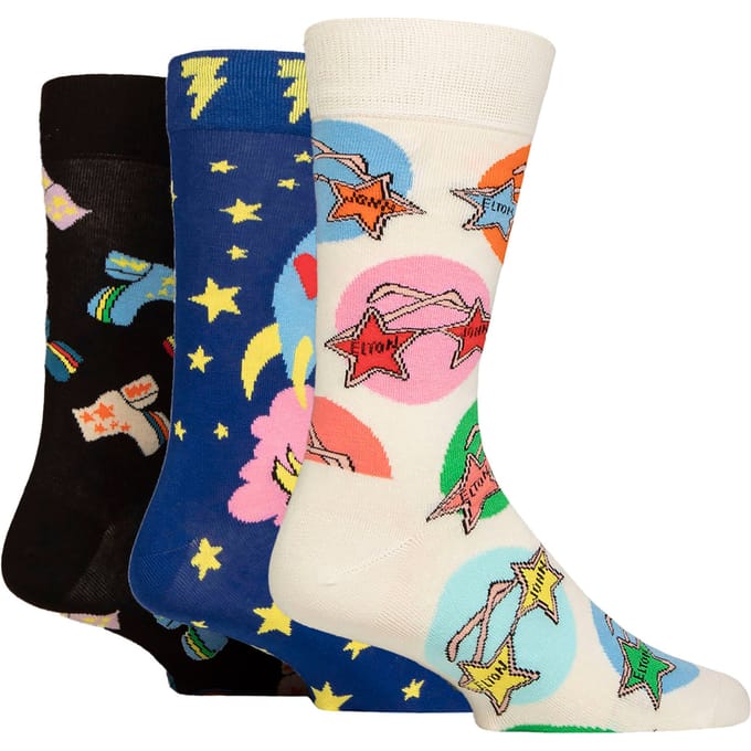 3 Pack Elton John Unisex Sokken - Marineblauw