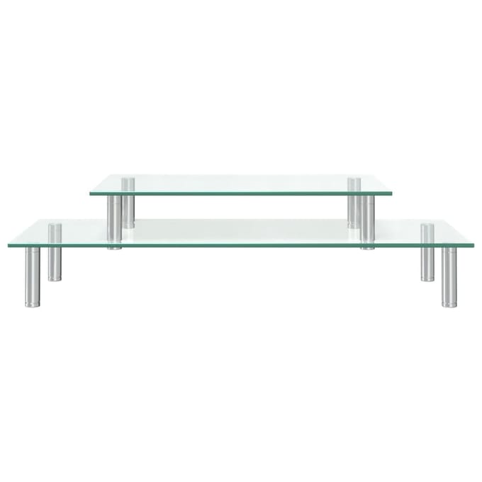 vidaXL - Monitorstandaard - 2-laags - transparant - glas
