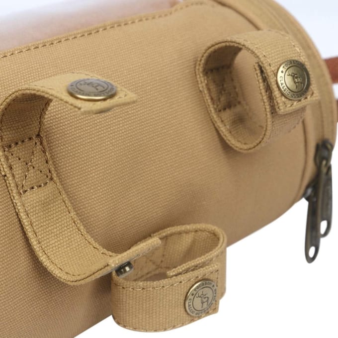 Waterproof Canvas Panniers Bicycle Pouch Handlebar Bag - Khaki