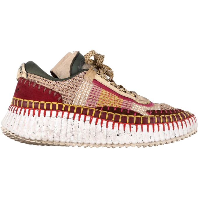 Chloé Nama mesh sneakers in veelkleurig suède