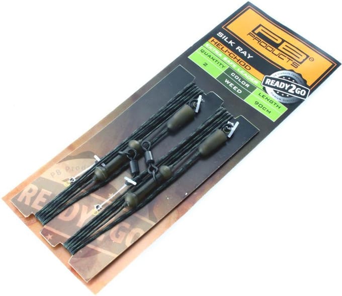 PB Products - Ready2Go Silk Ray Extra Safe Heli-Chod Leader 90 cm - 2 stuks - Gravel