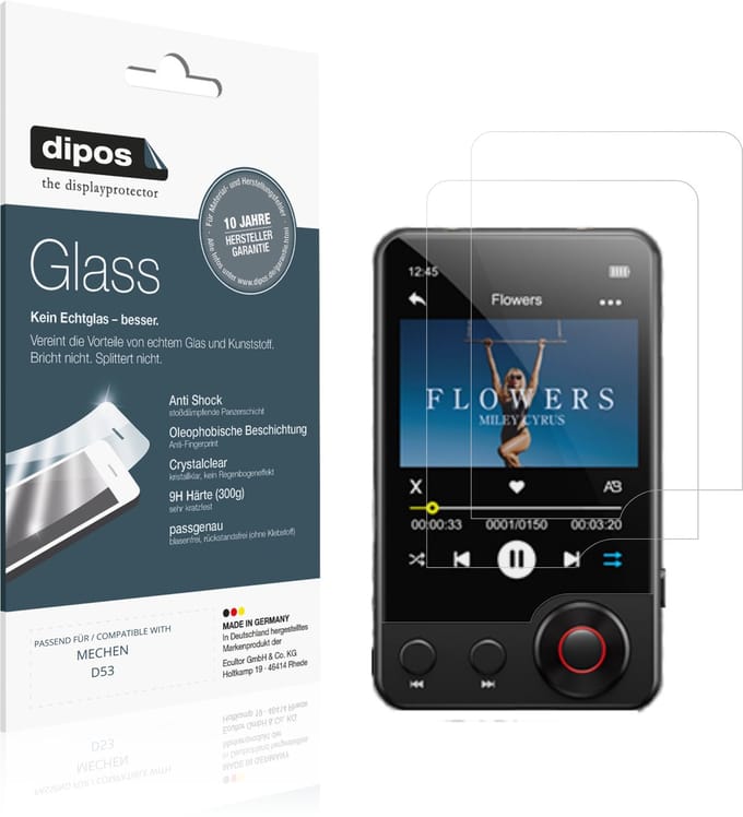 dipos – 2x Pantserfolie geschikt voor MECHEN D53 | 9H Screenprotector