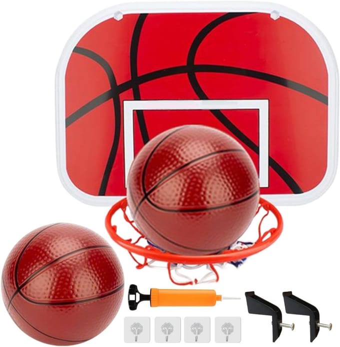 Mini basketbalkorf - Binnen basketbal set - Gezinsactiviteiten Binnen - Robuuste Constructie - 34 cm - Zwart