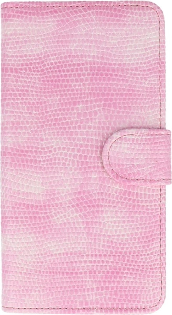 Hagedis Bookstyle Wallet Case Hoesjes Geschikt voor Huawei P8 Max Roze