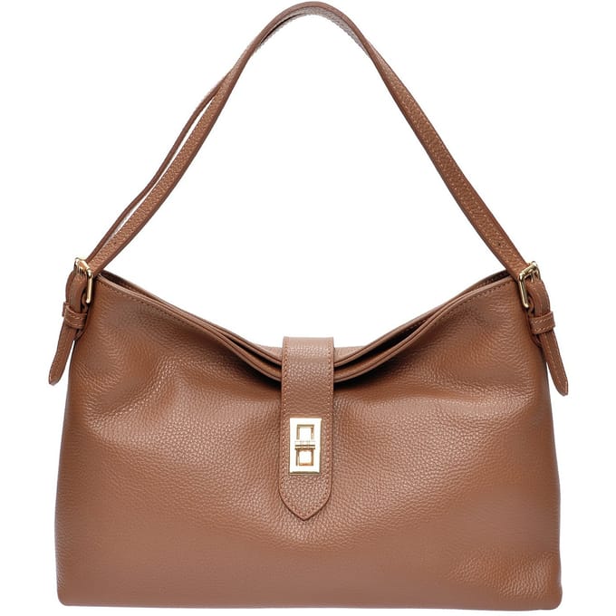 Anna Luchini Brown Rundleer Tas