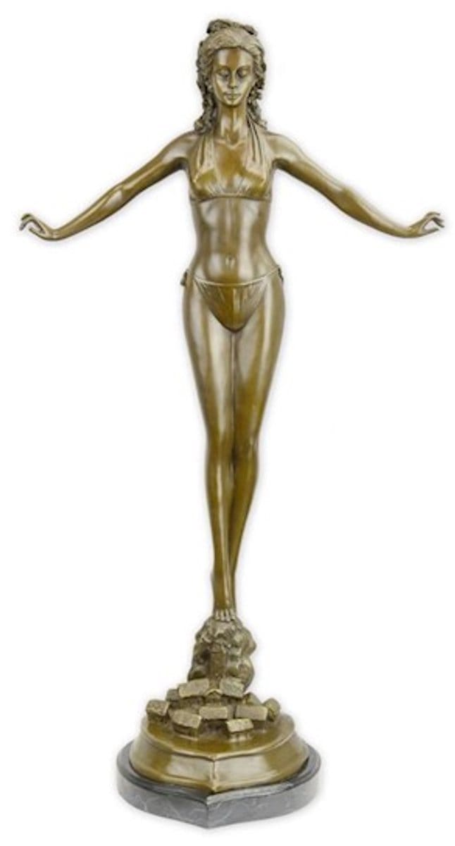 Beeld - vrouw in bikini - decoratief - brons - 70,5 cm hoog