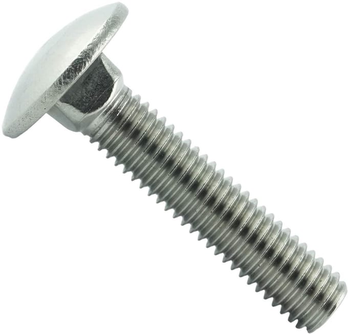 M6 x 35mm Vierkante Slotschroeven RVS A2 Platte Ronde Kop Set