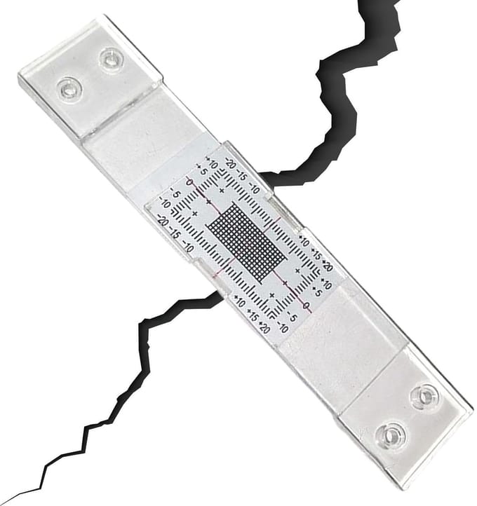 Scheurmeter - Barstmonitor - Muurinspectie - Intelligent design - 10 x 3 cm - Transparant