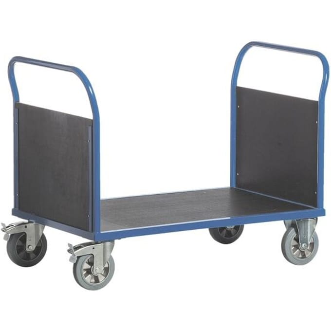 Plateauwagen met 2 wanden, 2000 x 800 mm, draagvermogen 1.200 kg