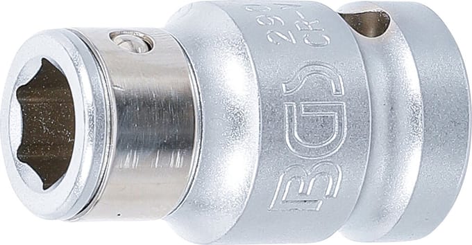 BGS Bitadapter met blokkeerkogel binnenvierkant 1/2 - binnenzeskant 3/8