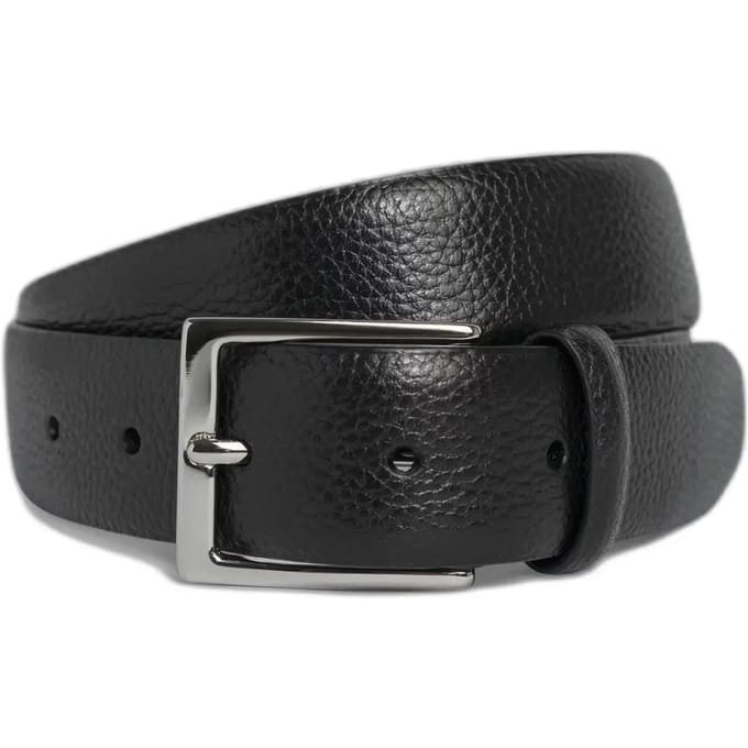 Hackett 32mm Pebble Leren Riem Zwart 38 Man