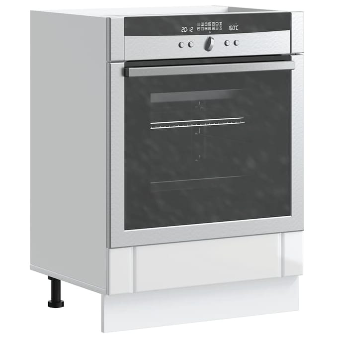 vidaXL - Ovenkast - Lucca - bewerkt - hout - hoogglans - wit