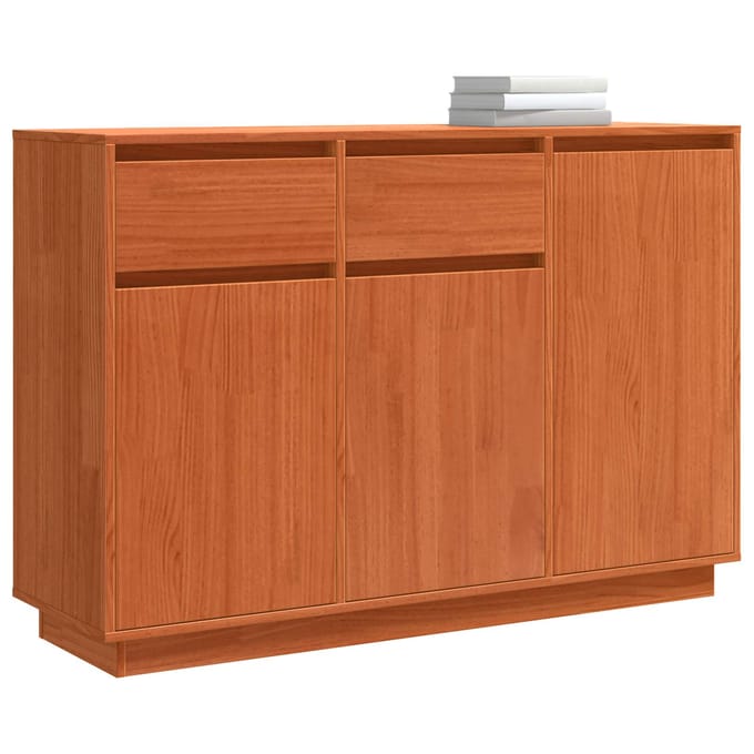 vidaXL - Dressoir - met - lade - Wasbruin - 110 - x - 34 - x - 75 - cm - Massief - grenenhout