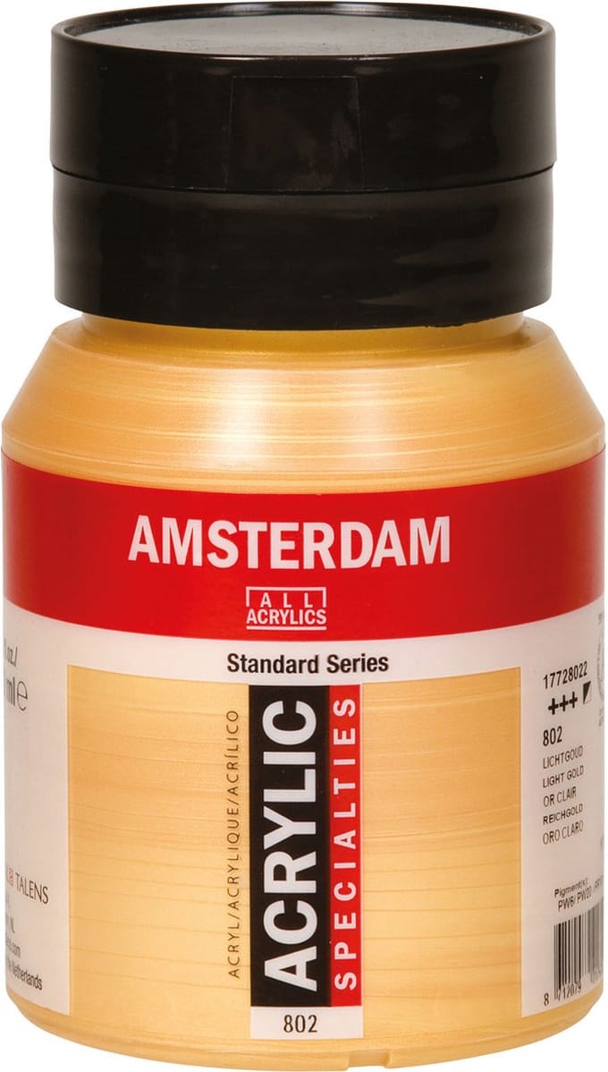 Amsterdam Standard Series Acrylverf Pot 500 ml Lichtgoud 802