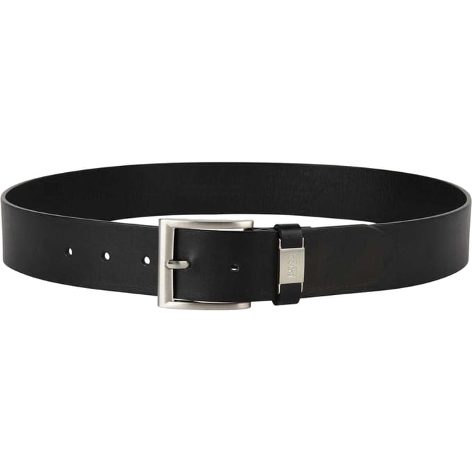 Boss Connio leren riem (Zwart)