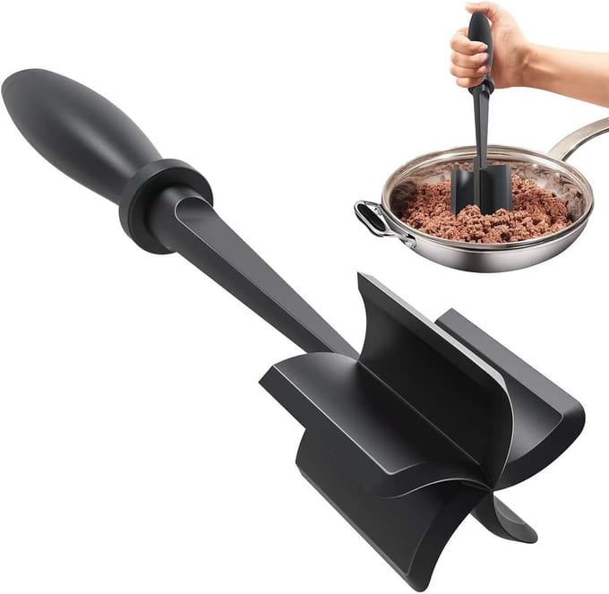 Keukenmachine Vleesmolen Gehaktmaker Stamper voor Vlees Groenten en Aardappelpuree (Zwart)