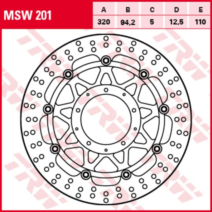 Remschijf TRW MSW201, 1 Stuk