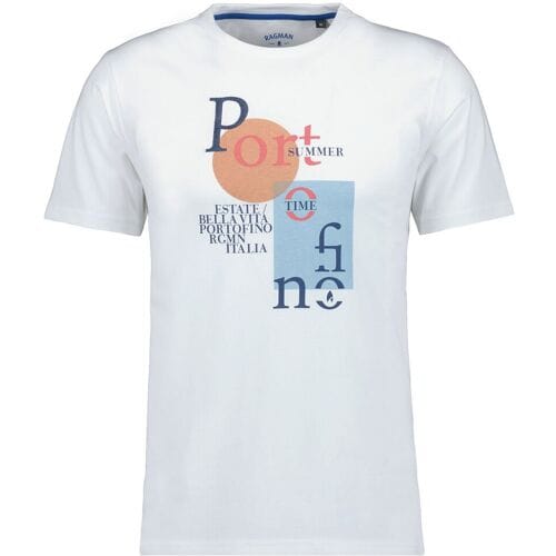 Ragman T-Shirt Crew Neck Bella Italia Summer Time Wit / male
