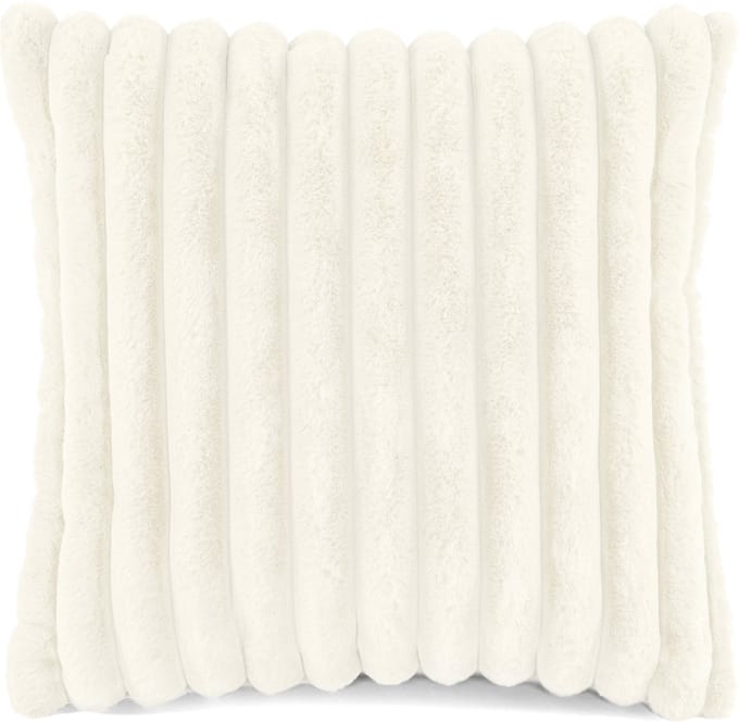 TISECO HOME STUDIO - Kussen (gevuld) - RABBIT STRIPE FUR - 45x45 cm - 100% polyester - Ivoor