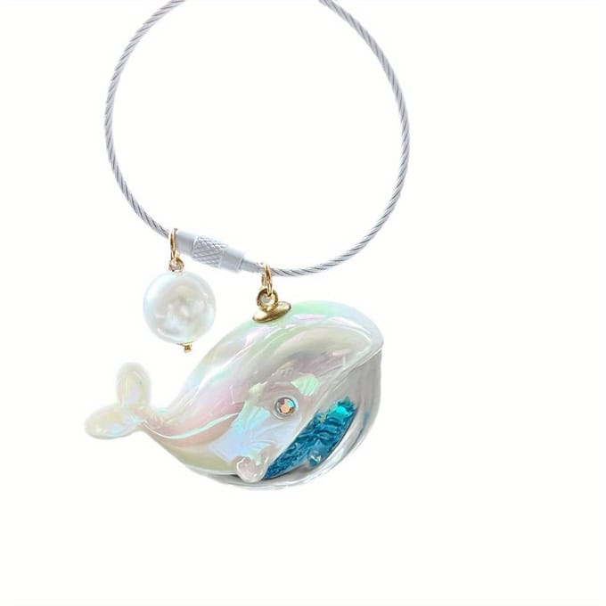 Walvis Sleutelhanger Rugzak Hanger Oceaan Stel wit