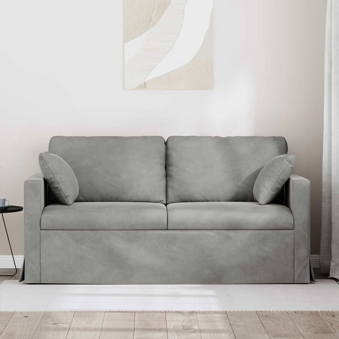 vidaXL - Bank - Lichtgrijs - 158 - x - 78 - x - 80 - cm - Fluweel