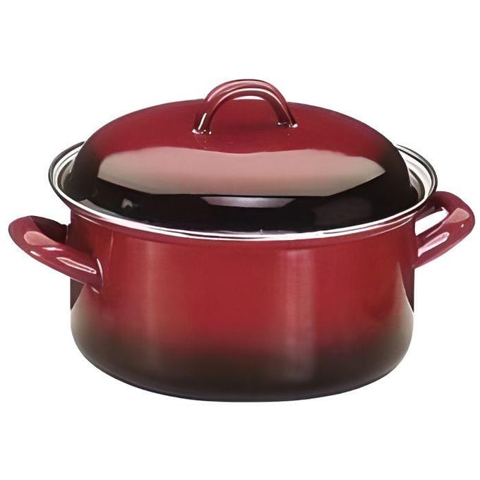 Faitout - Volcan - 20cm - Rouge - Tous feux dont induction - Inox rouge