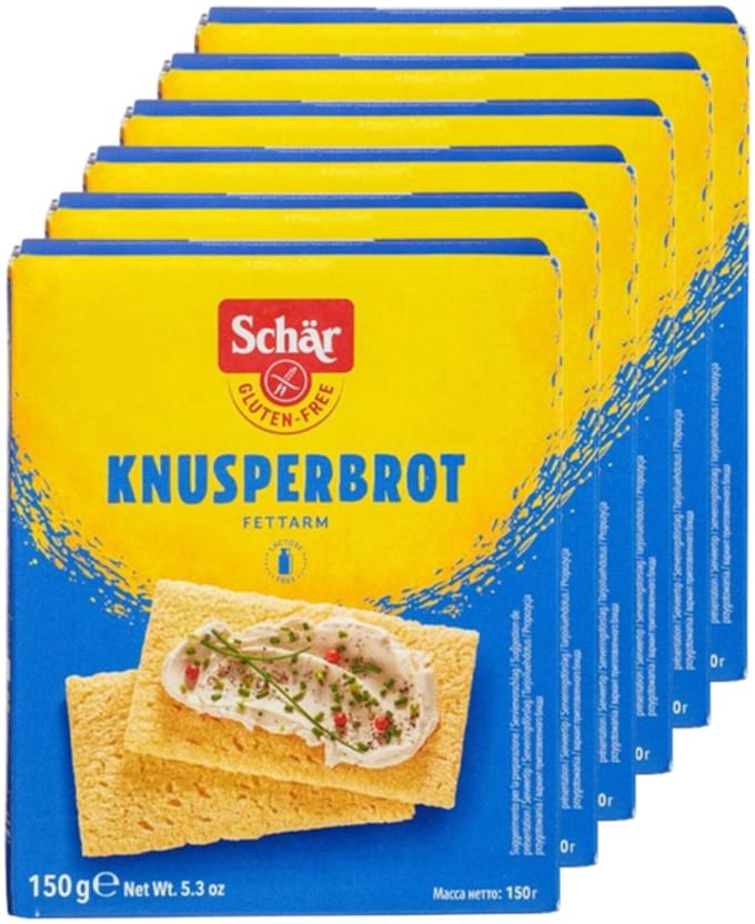 Schär | Glutenvrij | Crackers 150g | 6 stuks | 6 x 150 g | Eiwitrijke voeding | Koolhydraatarme Crackers