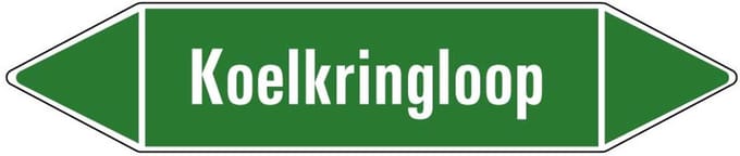 Koelkringloop leidingmarkering op vel 179 x 37 mm - 5 per vel