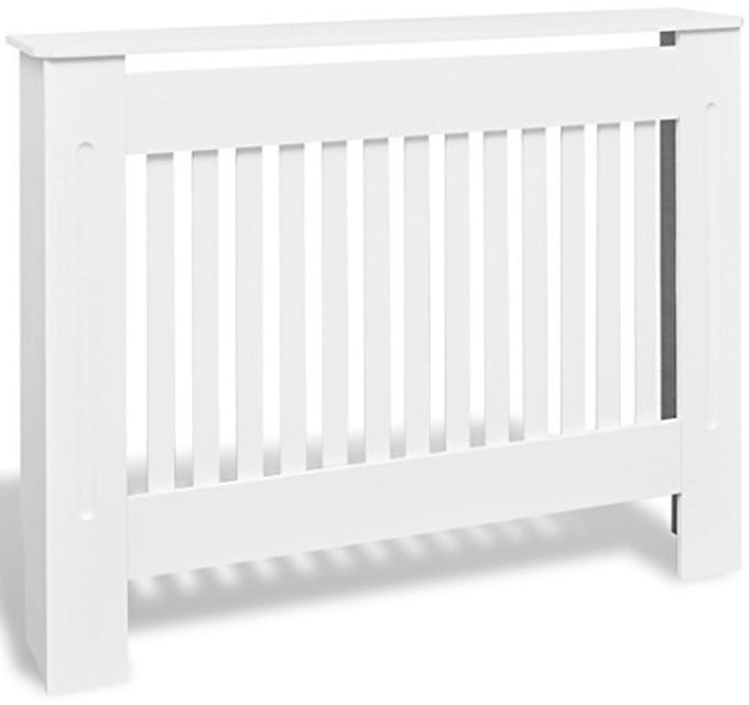 MDF Radiatorbekleding met Opbergruimte - Wit - 112x19x81cm