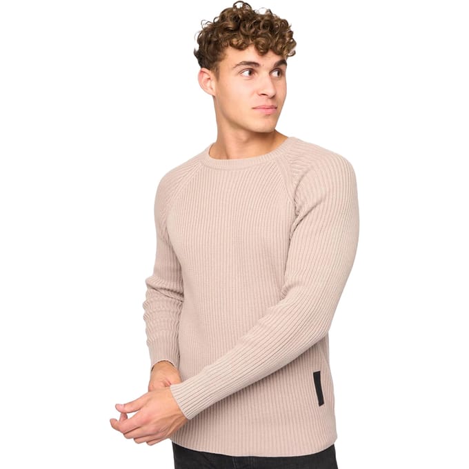 Crosshatch Heren Kramtax Gebreide Raglan Pullover (Taupe)