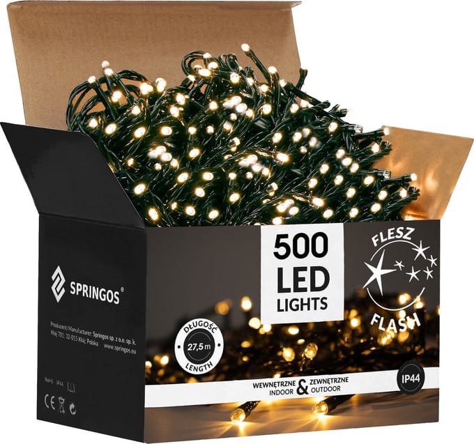 Springos Kerstverlichting | 27,5 m | 500 LED | Warm Wit + Koud Witte Flits