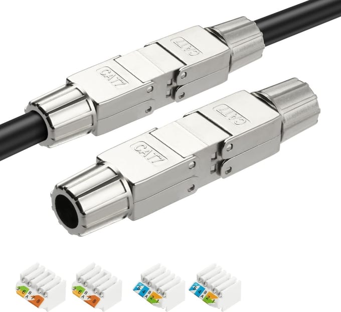 By shayne - RJ45 Connector - Ethernet Connector - Toolless Installatie - Cat7 Coupling Module - Geschikt voor Router en Computer - 10 Gigabits Per Se.
