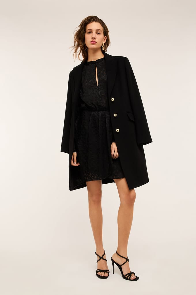 Motivi Devoré Satin Wraparound Mini Dress Black Größe: 36 | Minikleider Outlet | Damen | Schwarz