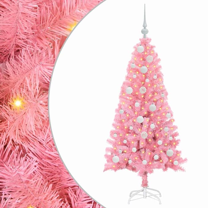 vidaXL - Kerstboom - Roze - 120 - cm - PVC