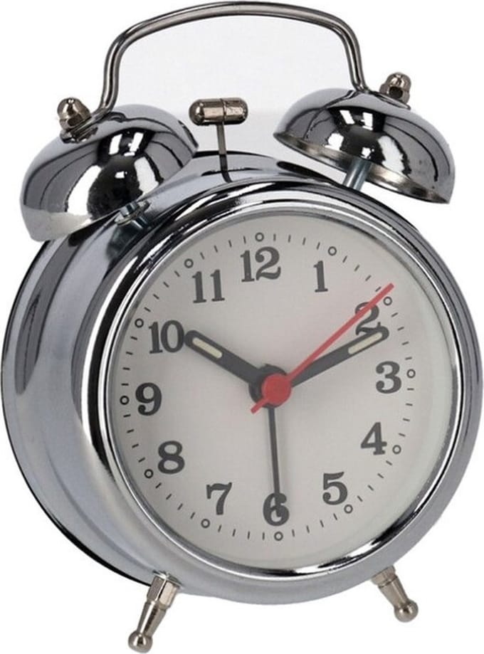 Gerimport Wekker - retro klassieke - metaal met bellen - 12 cm - Ouderwetse wekkers