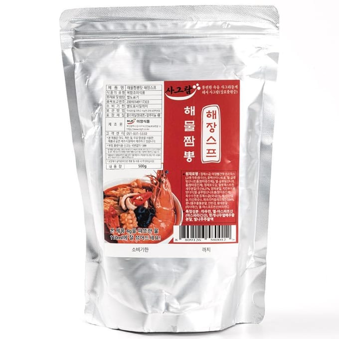 Sagram Seafood Jjamppong Smaak Poeder Soep Hartig Pittige Bouillon Basis 500g Pak van 1 gray