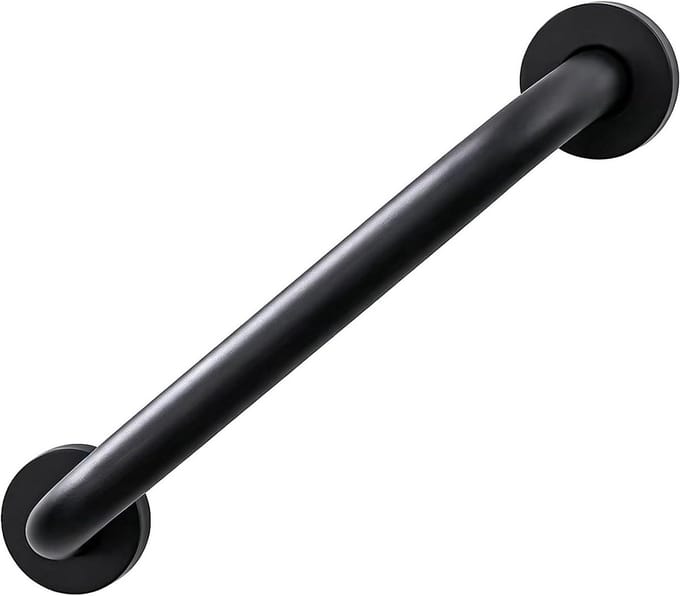 Badkamerhandgreep - Veiligheidshandgreep RVS - Veilig Douchen - Verborgen Schroeven - 100 cm - Zwart