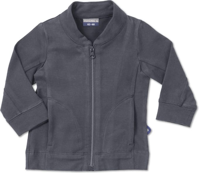 Silky Label vest met rits Glacier grey - maat 62/68 - grijs