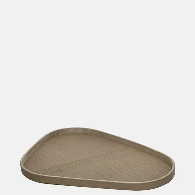 Chamada Sophie leren dienblad organisch croco L taupe