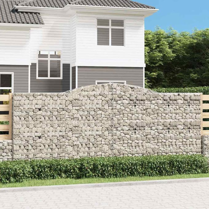 vidaXL - Schanskorven - 25 - st - gewelfd - 400x50x160/180 - cm - ijzer