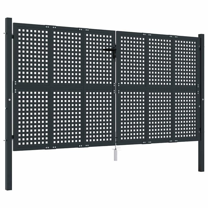 vidaXL - Tuinpoort - Antraciet - 300x150 - cm - Staal