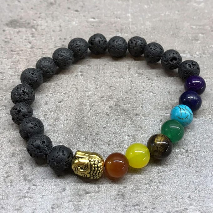 Lavasteen armband - Boeddha Chakra