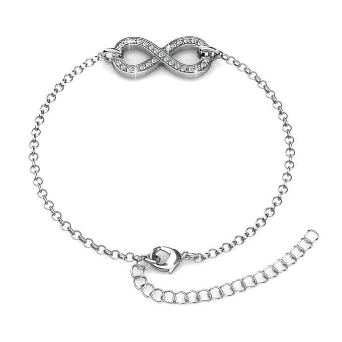 Infinity Eight Armbanden - Zilver en Kristal