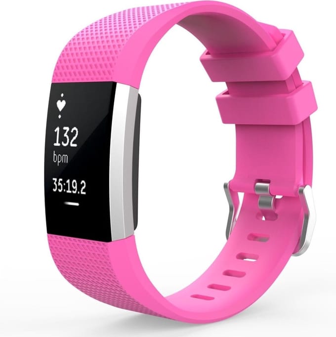 Jumada's - Fitbit bandje - Charge 2 - Siliconen - Sport - Gespsluiting - Roze