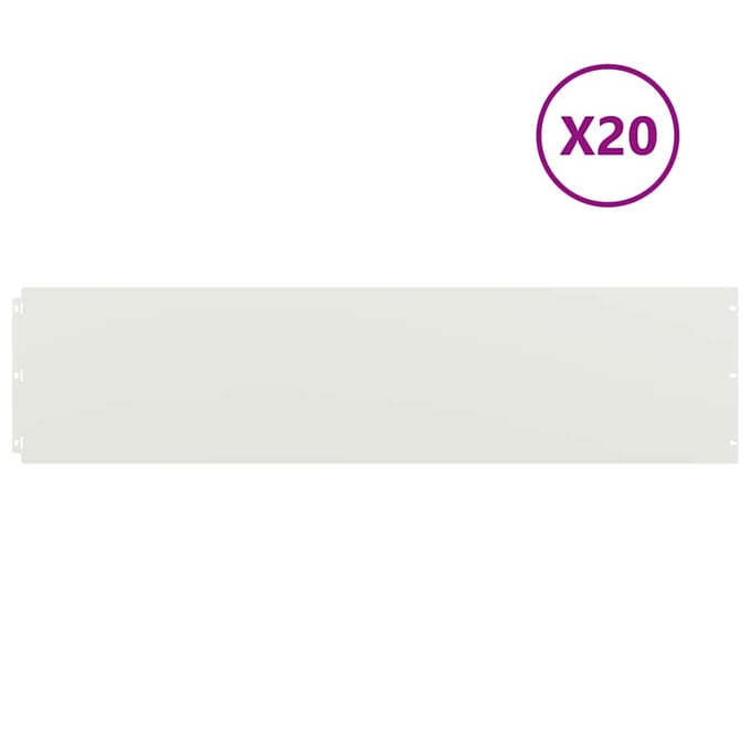 vidaXL - Gazonrand - 20 - st - 25 - x - 103 - cm - Staal - Wit